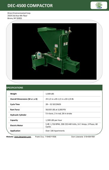 DEC4500 Compactor Product Sheet